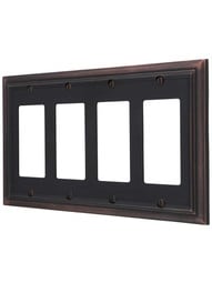 Georgian Quad-GFI Switch Plate in Aged Bronze.